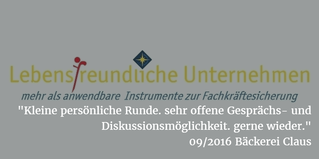 Bäckerei mit Feedback zur Praxiswerkstatt lebensfreundlich