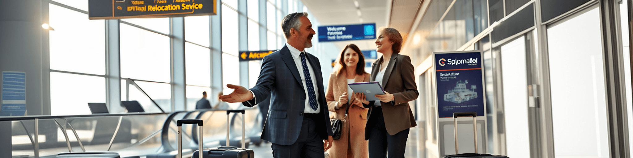C-Level-Mitarbeitende werden am Flughafen vom Social Relocation Service empfangen